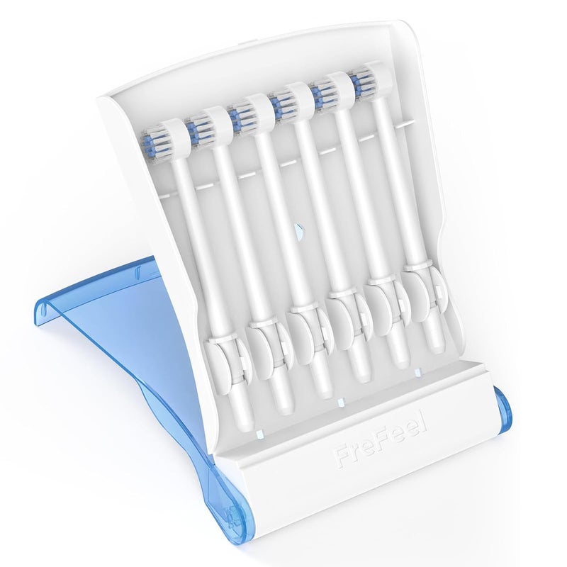 FreFeel Replacement Heads for Waterpik, Replacement Picks for Water Pik Water Flosser (6 Toothbrush Tips + Storage Case) - Image 1